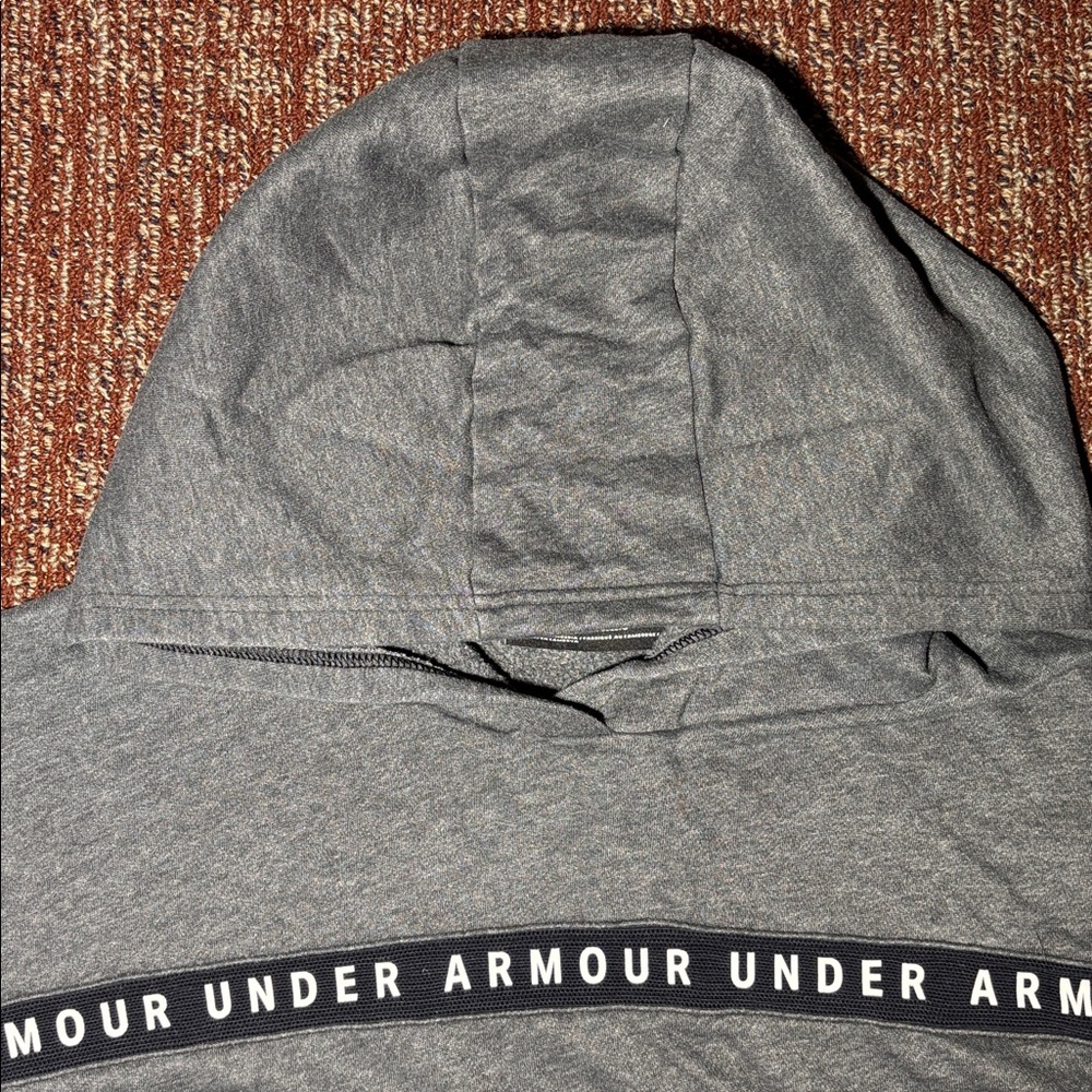 cropped charcoal hoodie mesh panel wide fit crop sweatshirt boxy relaxed active - Picture 4 of 14